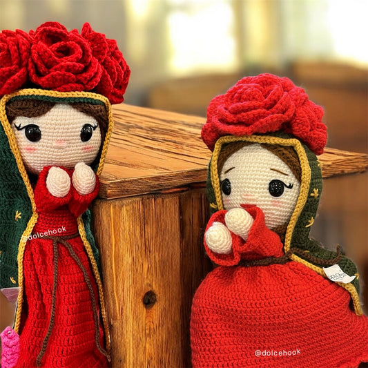 Handmade Lady of Guadalupe reversible magic bouquet made with crochet